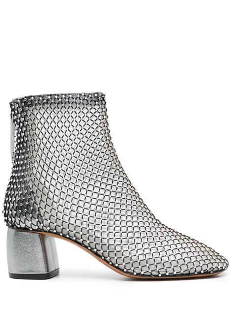 Silver 50mm rhinestone-embellished boots Forte Forte - women